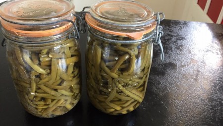 Stérilisation et stockage des haricots verts